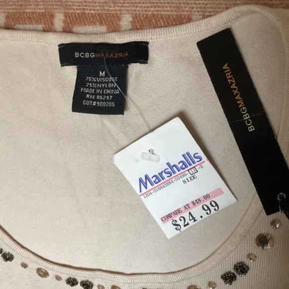 NWT Vintage beaded sweater set. Sleeveless shell with cardigan BCBGMaxAzria MED - Picture 15 of 16